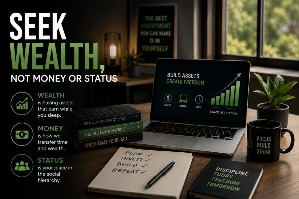 Seek Wealth, Not Money or Status firstone